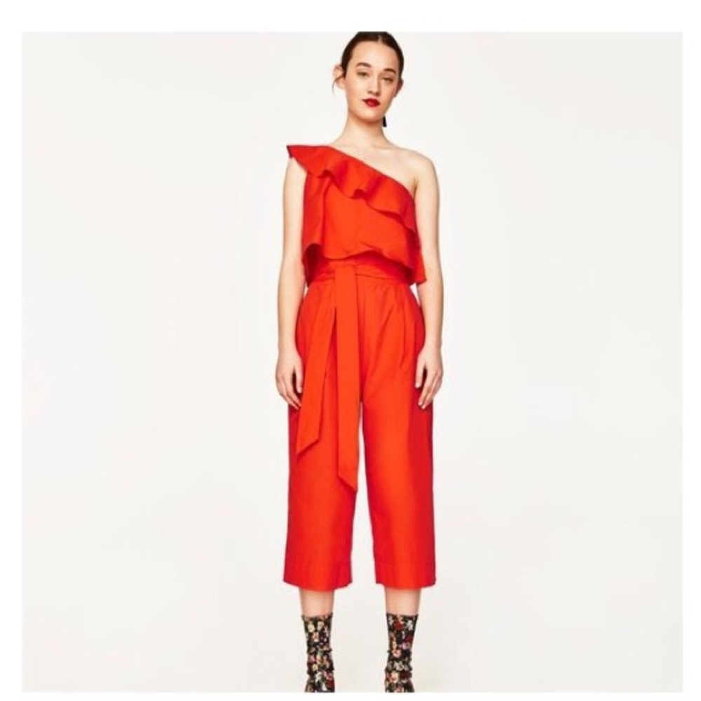 ZARA orange jumpsuit